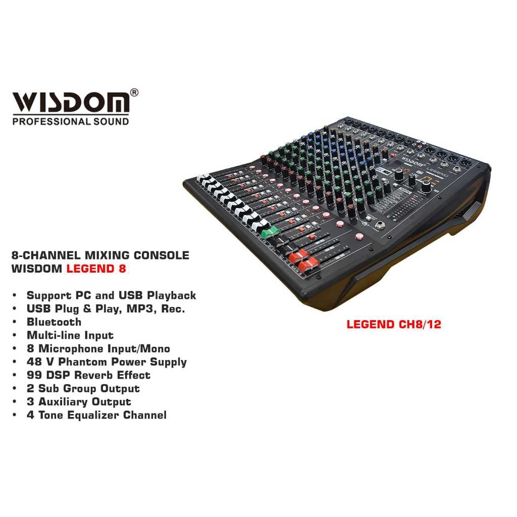 Mixer Audio Wisdom Legend 8 / legend8 original garansi