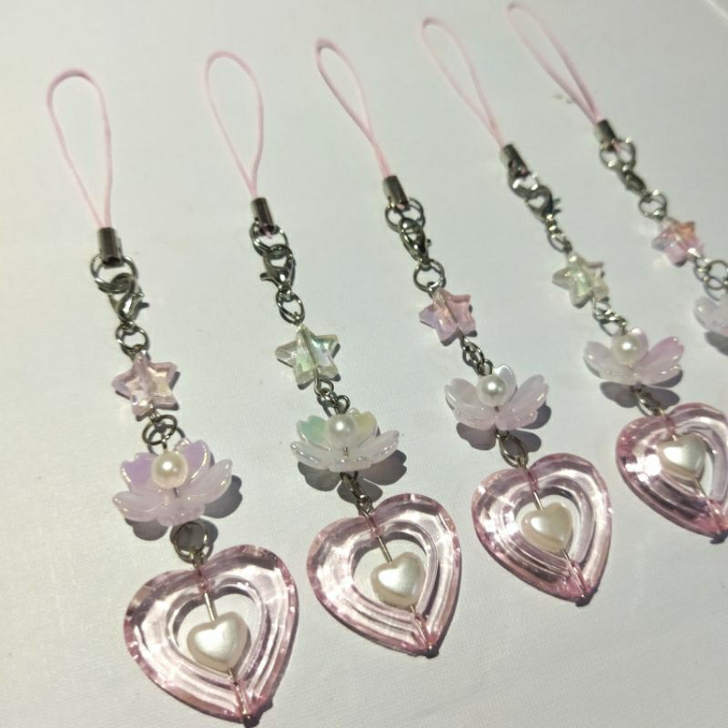 Gantungan tas | gantungan hp | love Pandora pink | aesthetic |