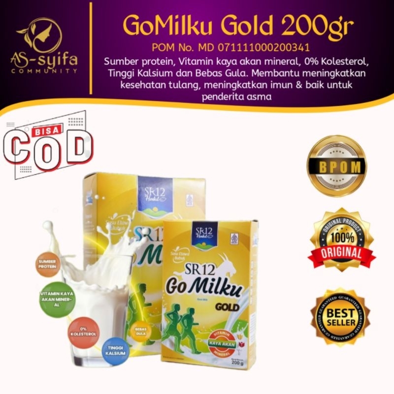 

200gr GOMILKU GOLD SR12 SUSU KAMBING ETAWA PREMIUM SUSU LANSIA NYERI SENDI & MENURUNKAN KOLESTEROL