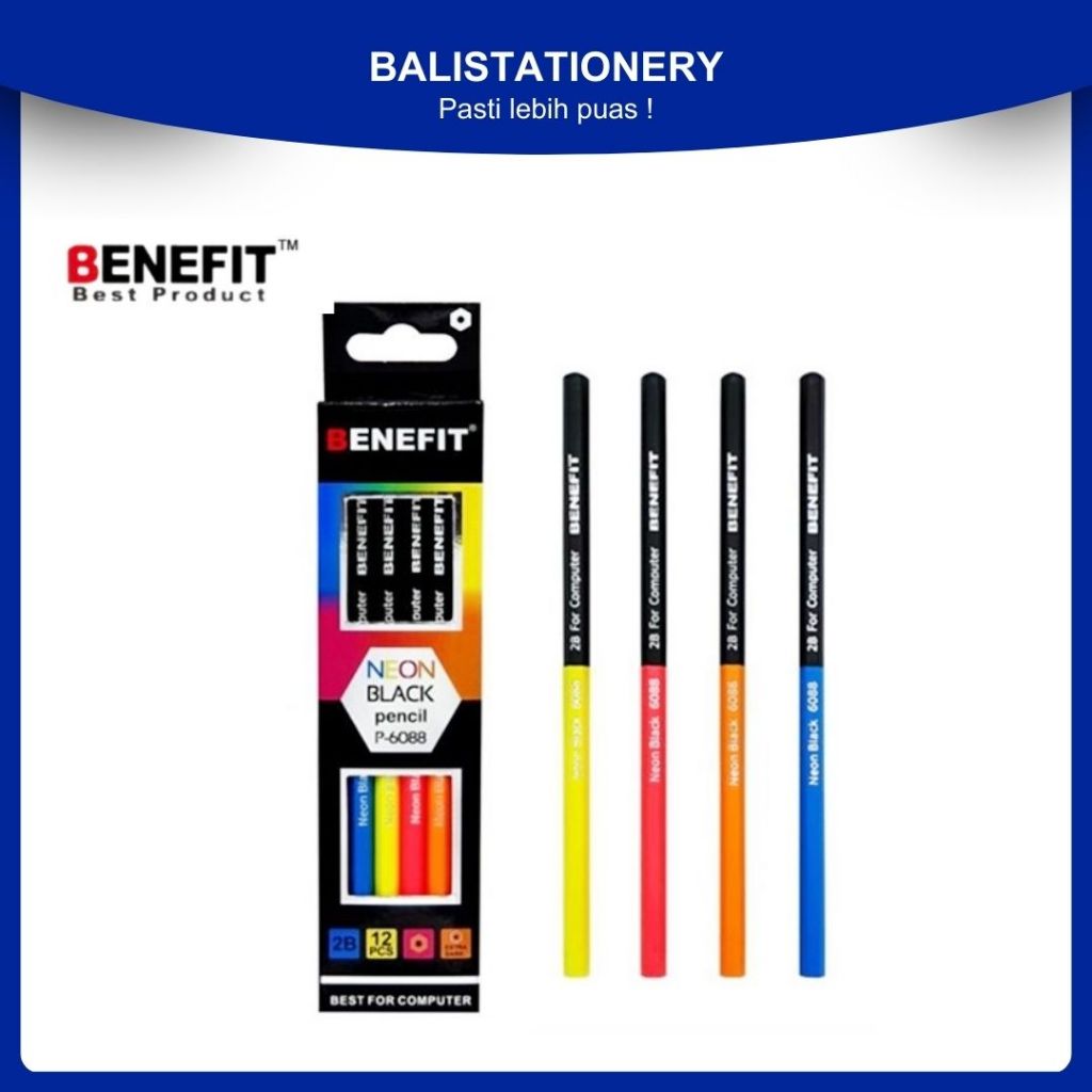 

Pensil 2B Neon Black Benefit P-6088