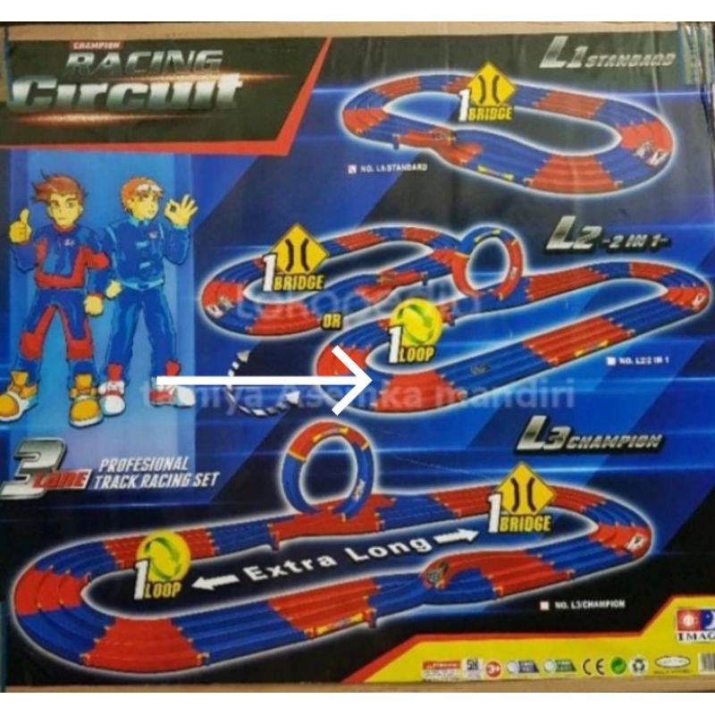 TREK ARENA JALANAN TAMIYA 3 JALUR SET TRACK IMAGEL2 TRACK
