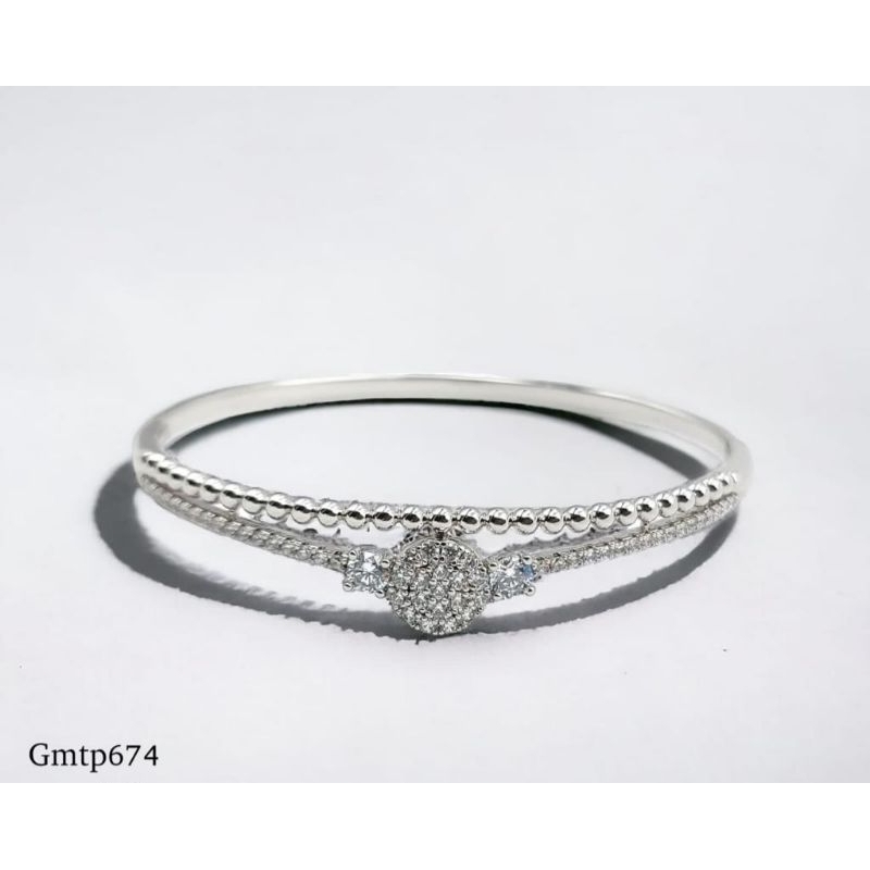 Gelang Mata Bulat Chrome Emas Putih