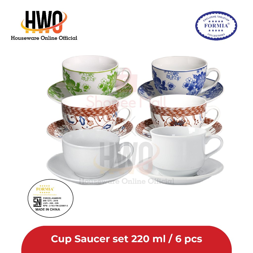 Formia Cup Saucer Set 220 Ml / 6 pcs