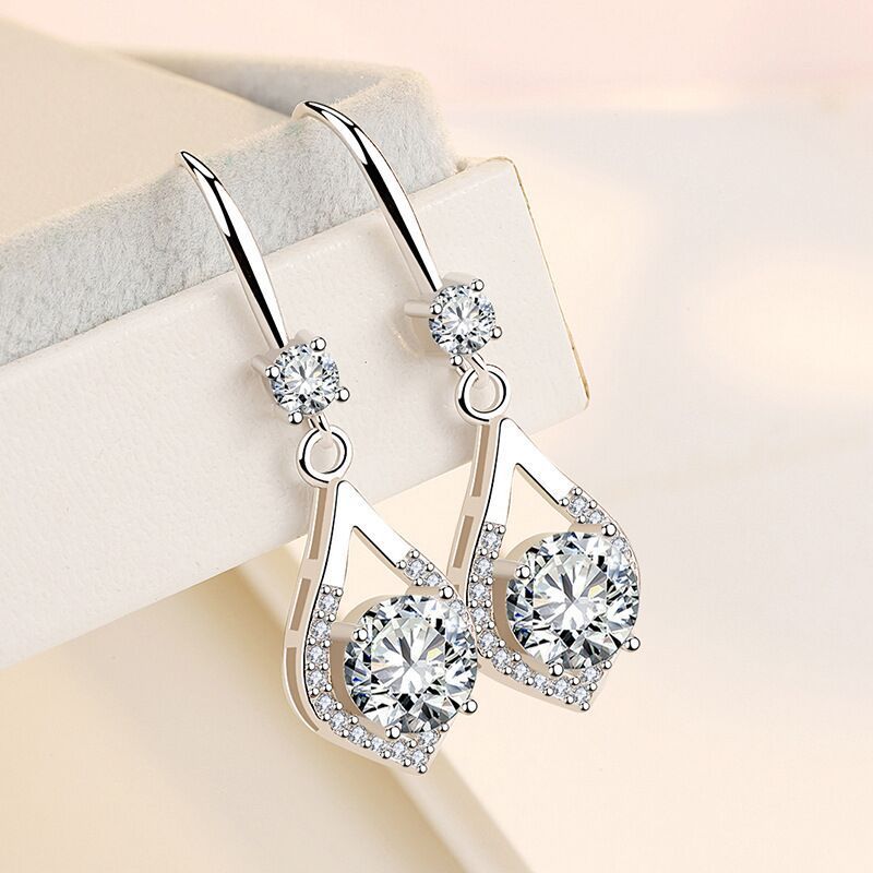 Anting Moissanite anting Moissanite berwarna perak asli Wanita Berlian Moissanite GRA ORI Desain Kla