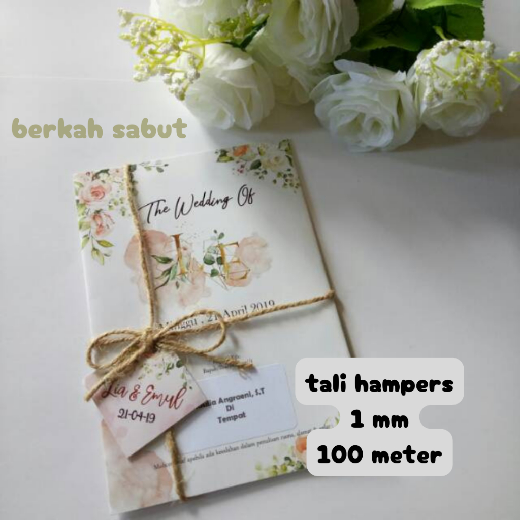 

tali hampers - tali undangan - simpul kado-lilitan anggrek-1 mm 100 m