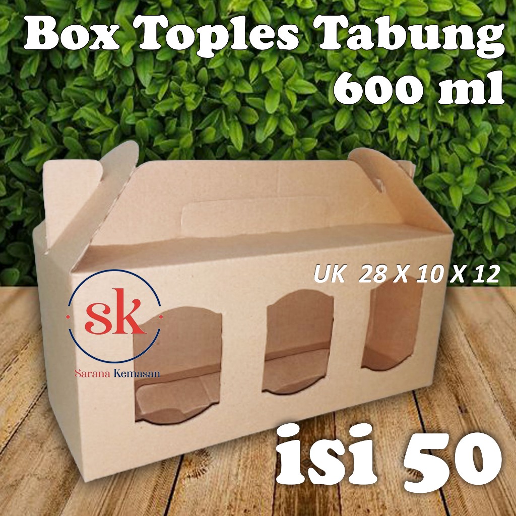 

Box Toples Tabung 600 ml isi 3 Box Toples Kue Kering Box Efflute UK 28x10x12 (ISI 50)