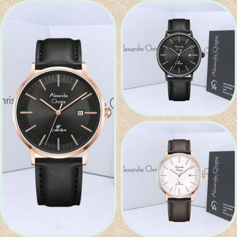 Jam Tangan Pria Alexandre Christie 8694 AC8694 AC 8694 Tali Kulit
