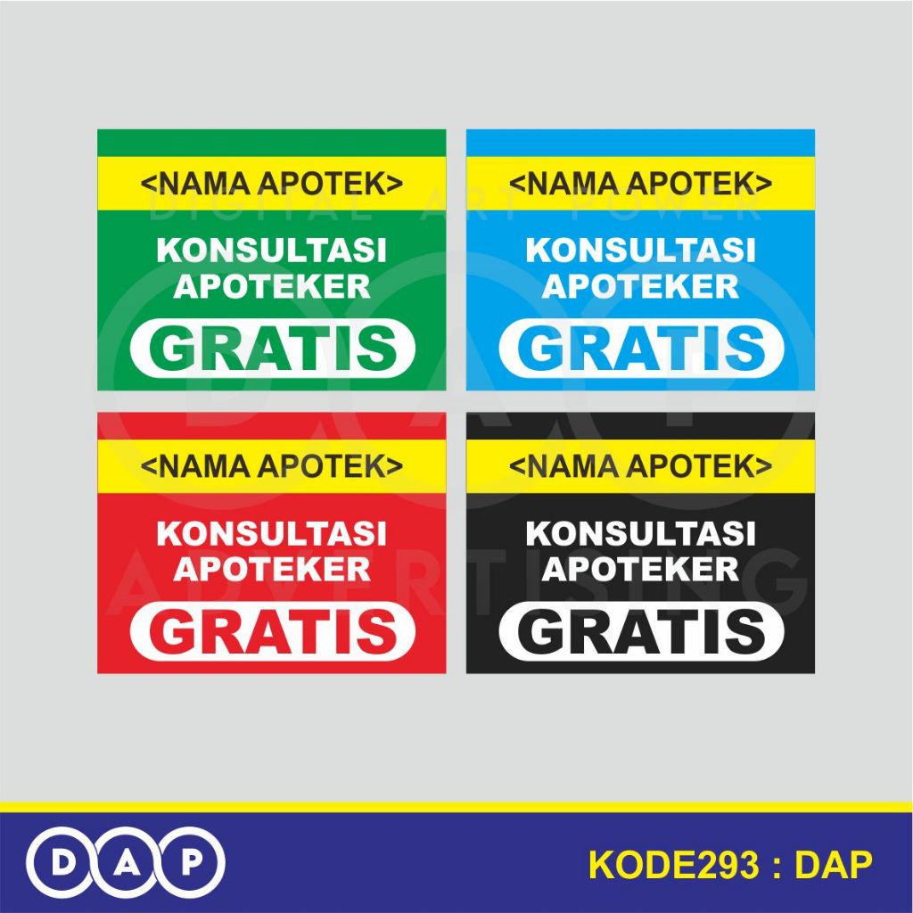 

293 - STIKER KONSULTASI APOTEKER GRATIS - 20 X 15 CM - VYNIL - TERBAIK