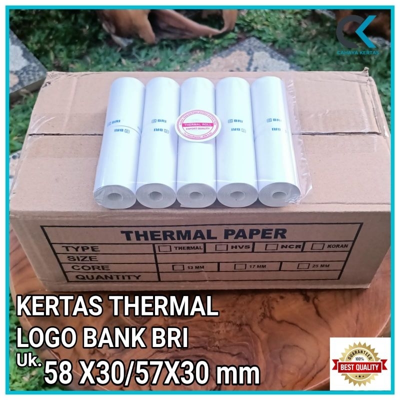 

KERTAS THERMAL EDC LOGO BANK BRI ISI 10 ROLL (1 Pack) / Kertas Edc Brilink / Kertas Struk