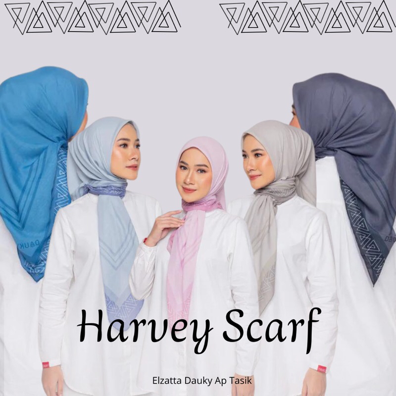 SCARF DAUKY HIJAB MOTIF DAUKY HARVEY SCARF DAUKY KERUDUNG SEGI EMPAT MOTIF DAUKY ORIGINAL