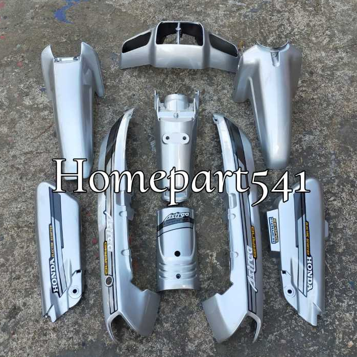 FULL SET BODY HALUS HONDA ASTREA GRAND BULUS 91 92 SET STRIPING WARNA SILVER