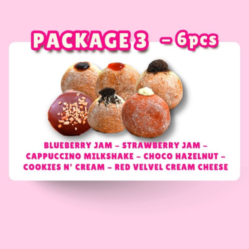 

Package 3 Bomboloni isi 6pcs. Donat Khas Italia