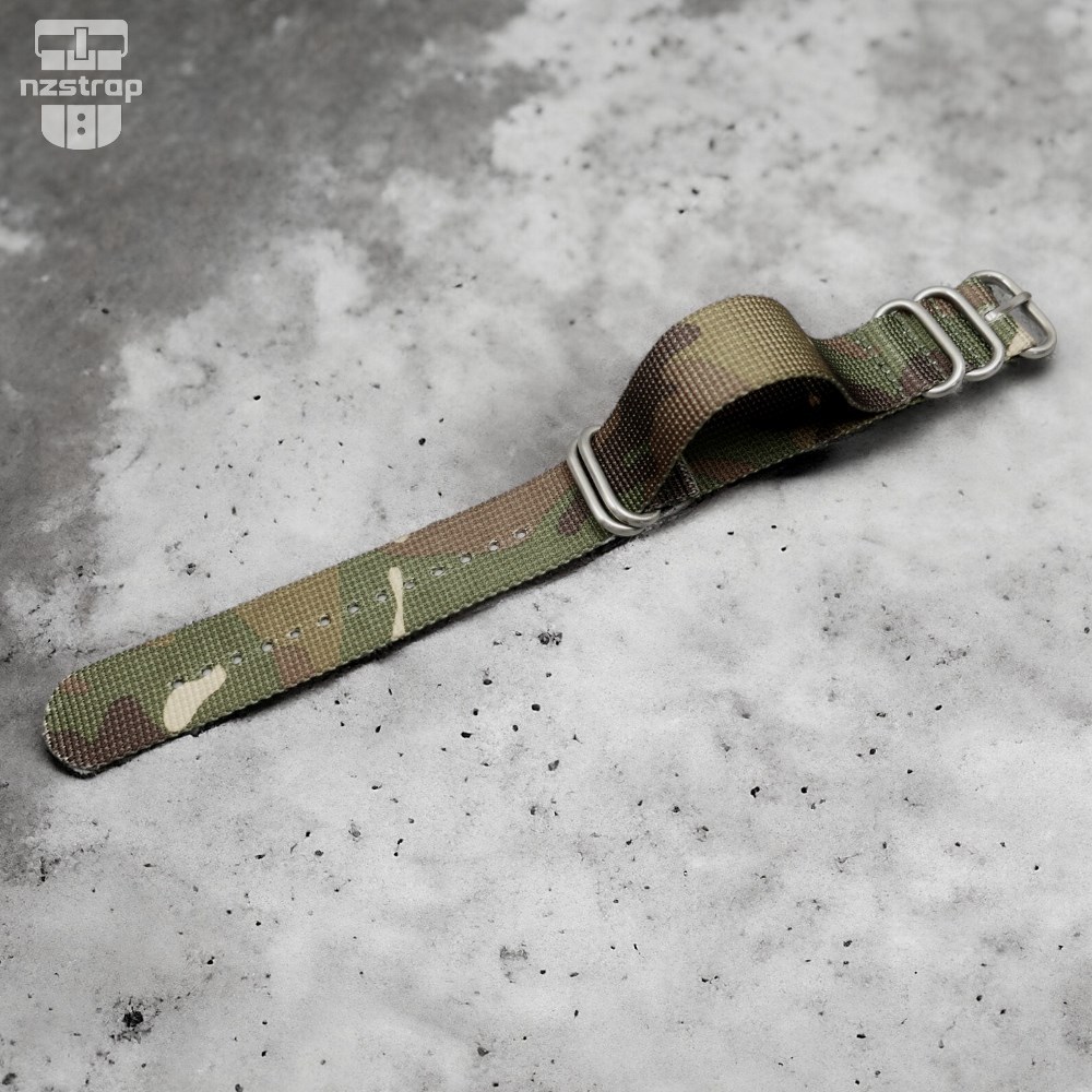 [Z5-Camo3] Tali Jam Tangan Nylon Zulu Strap Watch Premium 5-Ring Brushed