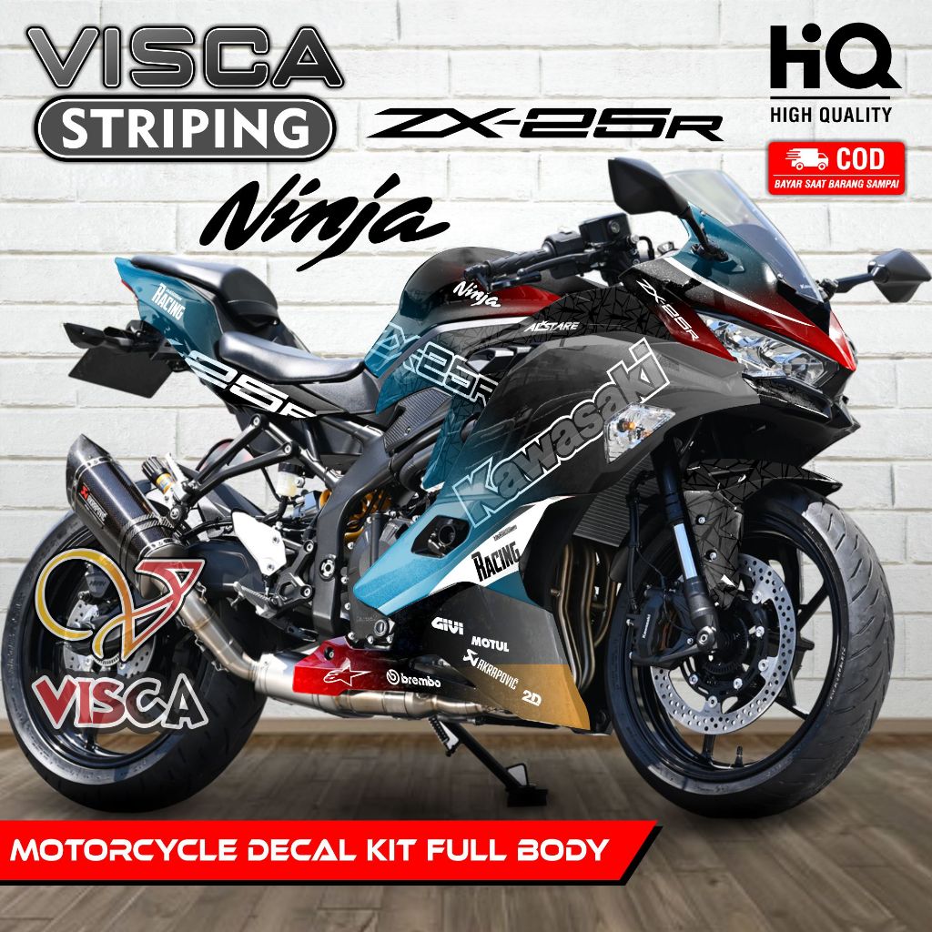 Decal Ninja ZX 25R Full Body - Stiker Motor ZX25R Full Body - Dekal Kawasaki Ninja ZX25R - Striping 