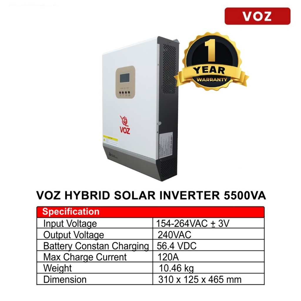 VOZ Solar Inverter Hybrid 5.5 KVA