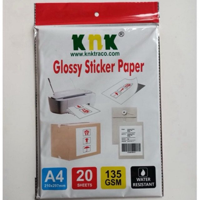 Glossy Sticker Paper Foto A4 KNK /Kertas Foto (pack/20lembar)
