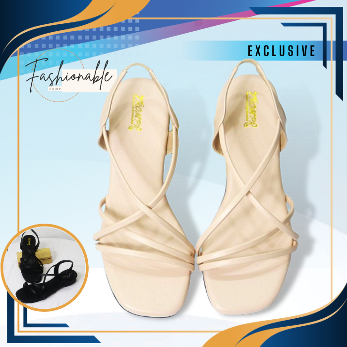 Sepatu Sendal Heels Wanita Sandal Heel Cewek Remaja Kekinian Kasual Big Size Sendal Hak Tahu 3cm Ter