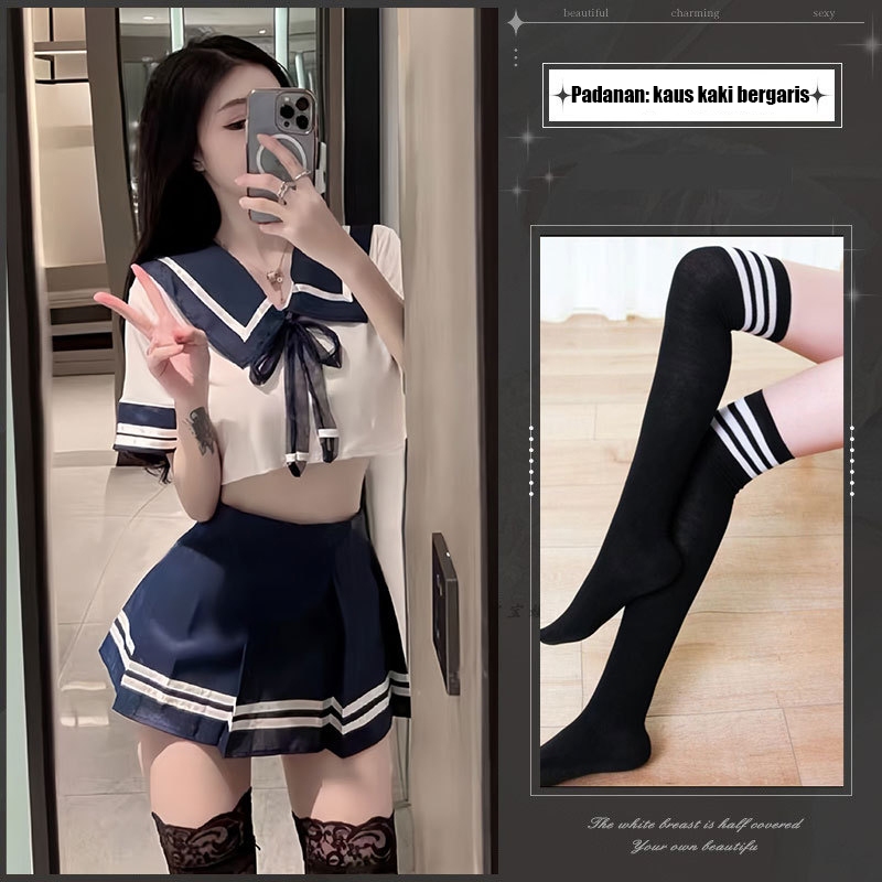 Lingerie Seksi Siswa hot JK Seragam Malam Sexy Cosplay kostum Set B1001