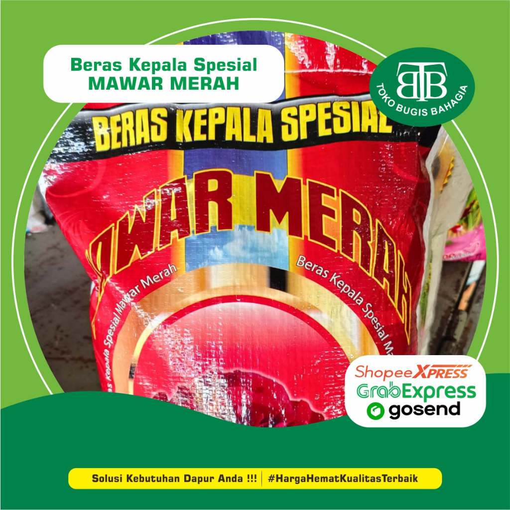 

Beras Kepala Spesial MAWAR MERAH 5 Kg, Murah Makassar