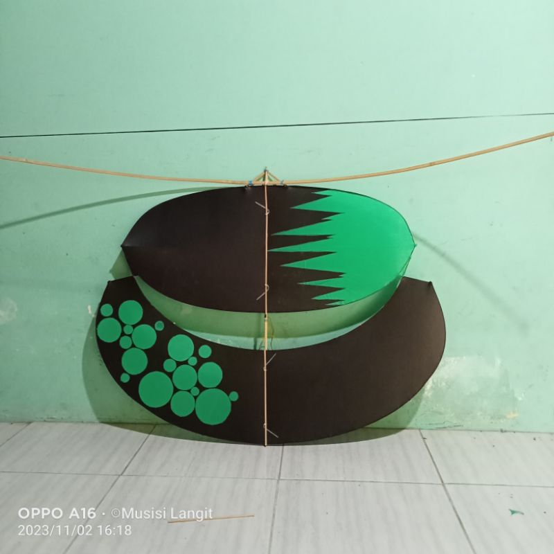 gapangan ludoyo motif bulat hijau 1m