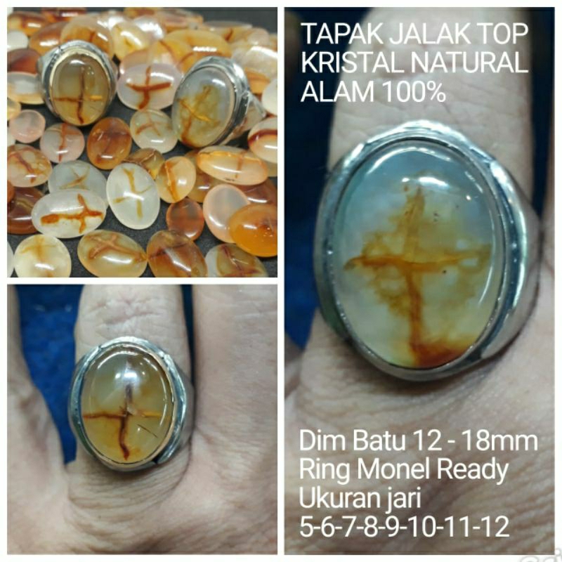 CINCIN BATU TAPAK JALAK TOP KRISTAL NATURAL ALAM 100%