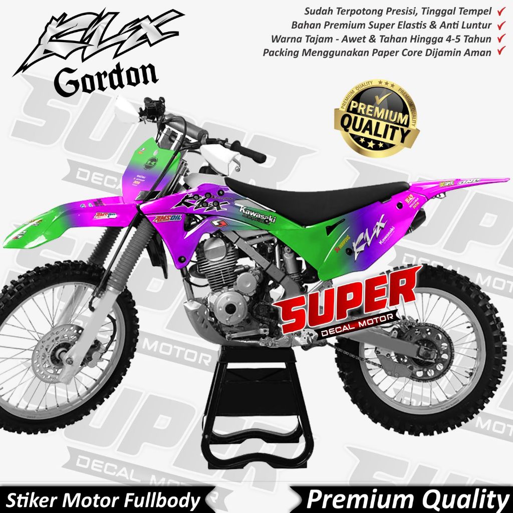(COD) Stiker Decal KLX GORDON Full Body Variasi Warna Gradasi Keren