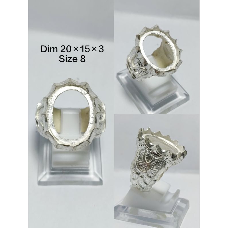 Ring cincin/emban PERAK UKIR MODEL CAKAR(15G)