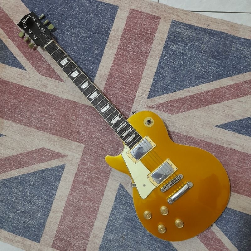 Gitar Custom Gibson Les Paul Gold Top Kidal Lefthand Lefty Kiri