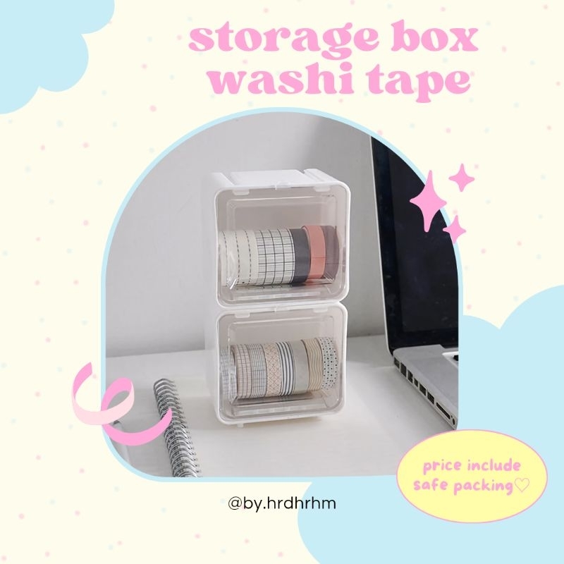 

ready stock - storage box washi tape white kotak washi tape