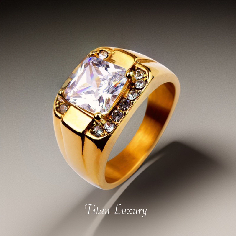 [Premium] Cincin Titanium Ring Skull Zirconia Roma 100% Original 316 Pria Anti Karat Anti Luntur