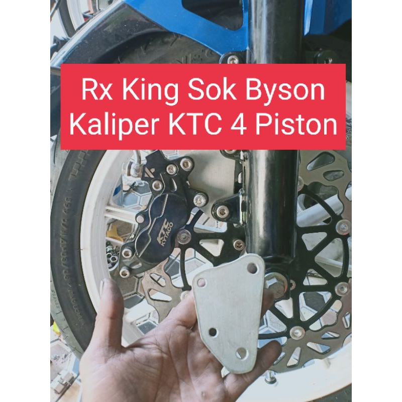 Bracket kaliper RX King Sok pakai byson Kaliper KTC 4 piston disc 300 mm