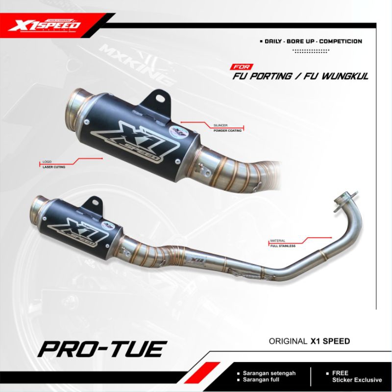 Knalpot FU Porting 155cc Kenalpot FU Wungkul 147cc Original X1 Speed Racing
