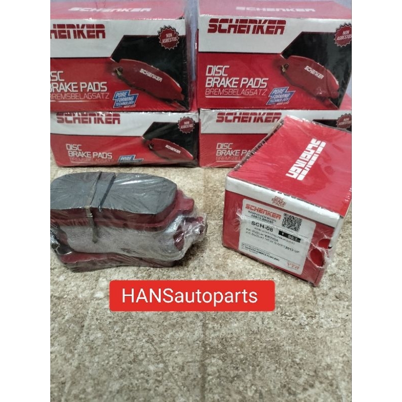 kampas rem depan brakepad ertiga lama 2012-on new Swift 2013-on merk schenker