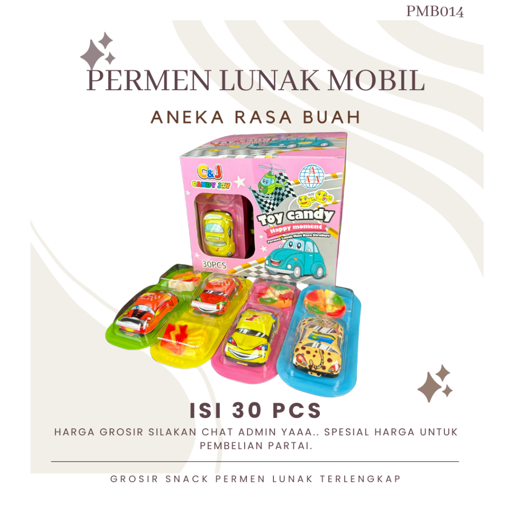 

Permen Lunak Bentuk Mobil Isi 30 Pcs Per Box Permen Import Permen Viral Jajanan Anak Snack Kekinian