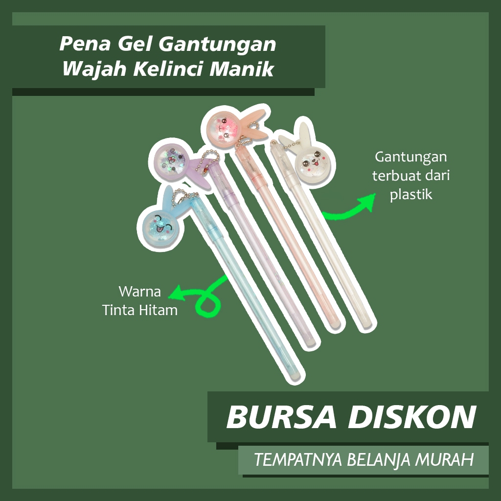 

Pena Gel Gantungan Wajah Kelinci Manik Pen Rabbit Bolpen Pulpen Bolpoin Ballpoint Karakter Pulpen Lucu