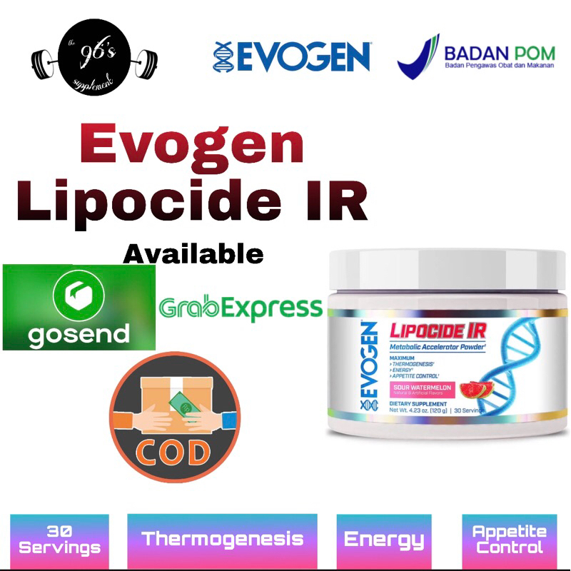 Evogen Lipocide IR Extreme Fat Burner 30 serving BPOM / Evogen Lipocide IR / Evogen Lipocide IR Pemb