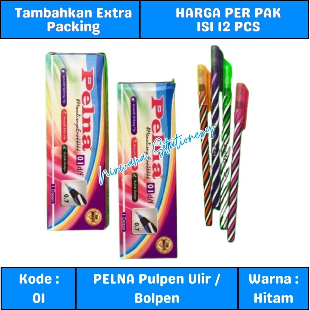 

(12 Pcs) Pelna Pulpen / Bolpen Ulir 0.7mm