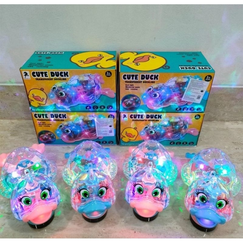 (TRANSPARAN) LX021 CUTE DUCK BEBEK FULL LED TRANSPARAN MUSIC JALAN