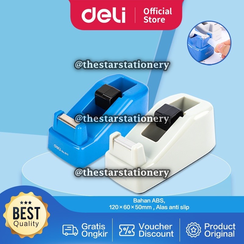 

(1 Biji) Tape Dispenser Deli E811 / Deli Tape Dispenser mudah memotong non-slip mudah digunakan dengan satu tangan E811 / Tape Cutter Deli 811 / Deli E 811
