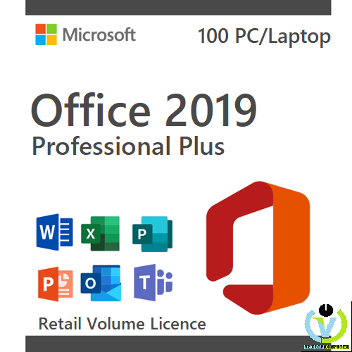 Product Key Microsoft Office 2019 Pro Plus Retail Volume for 100 PC/Laptop