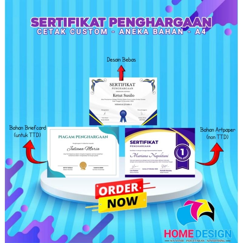 

Sertifikat Penghargaan Custom A4