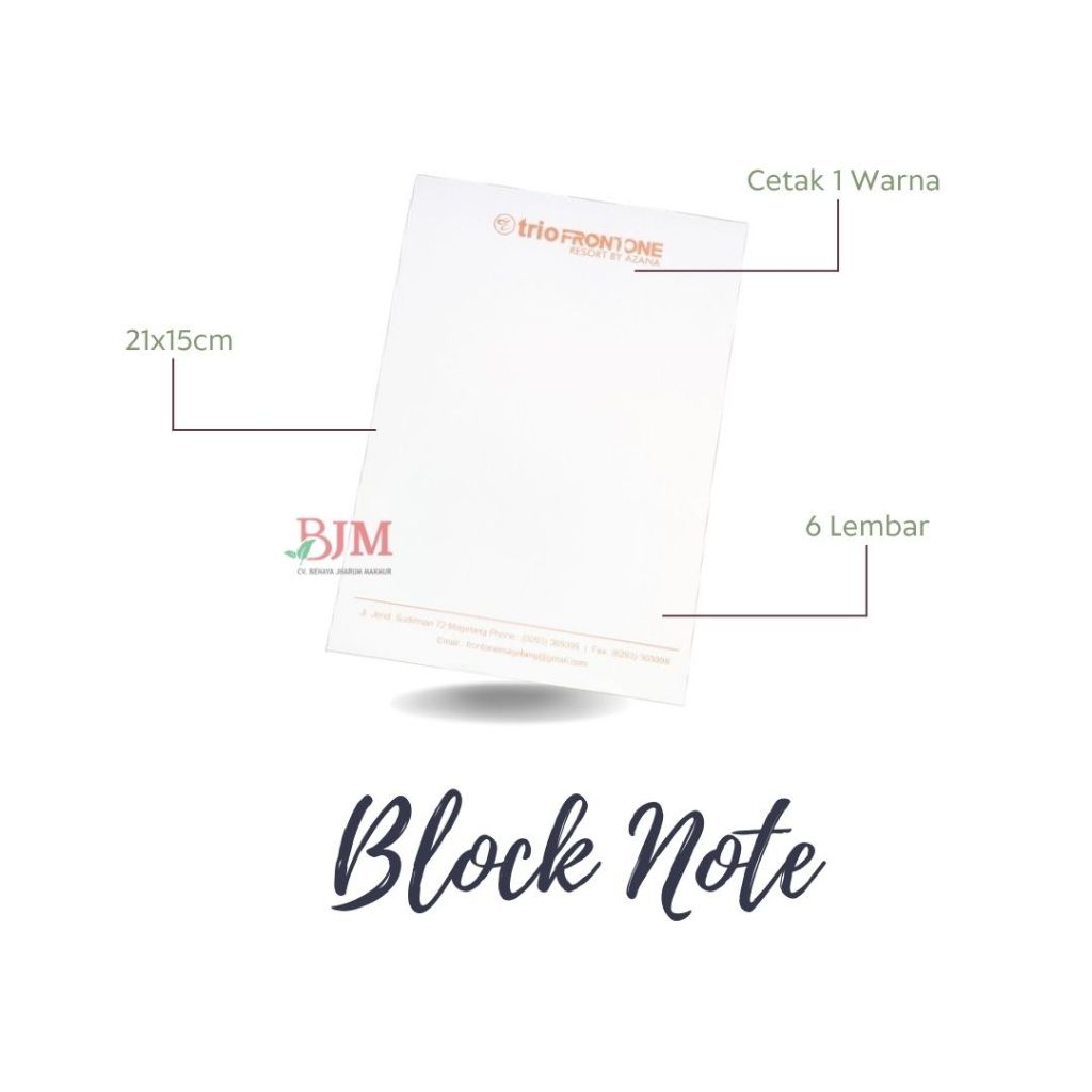 

Blocknote Ruang Meeting Notepad Hotel Buku Catatan Kecil polos Isi 8 Lembar Murah