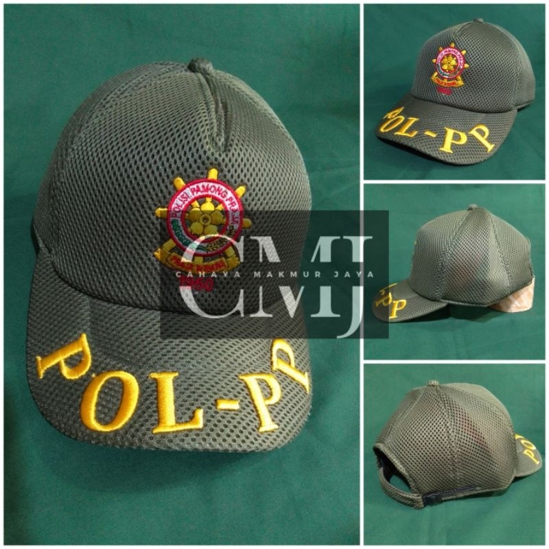Topi Satpol PP logo - Topi POL PP hijau pol pp