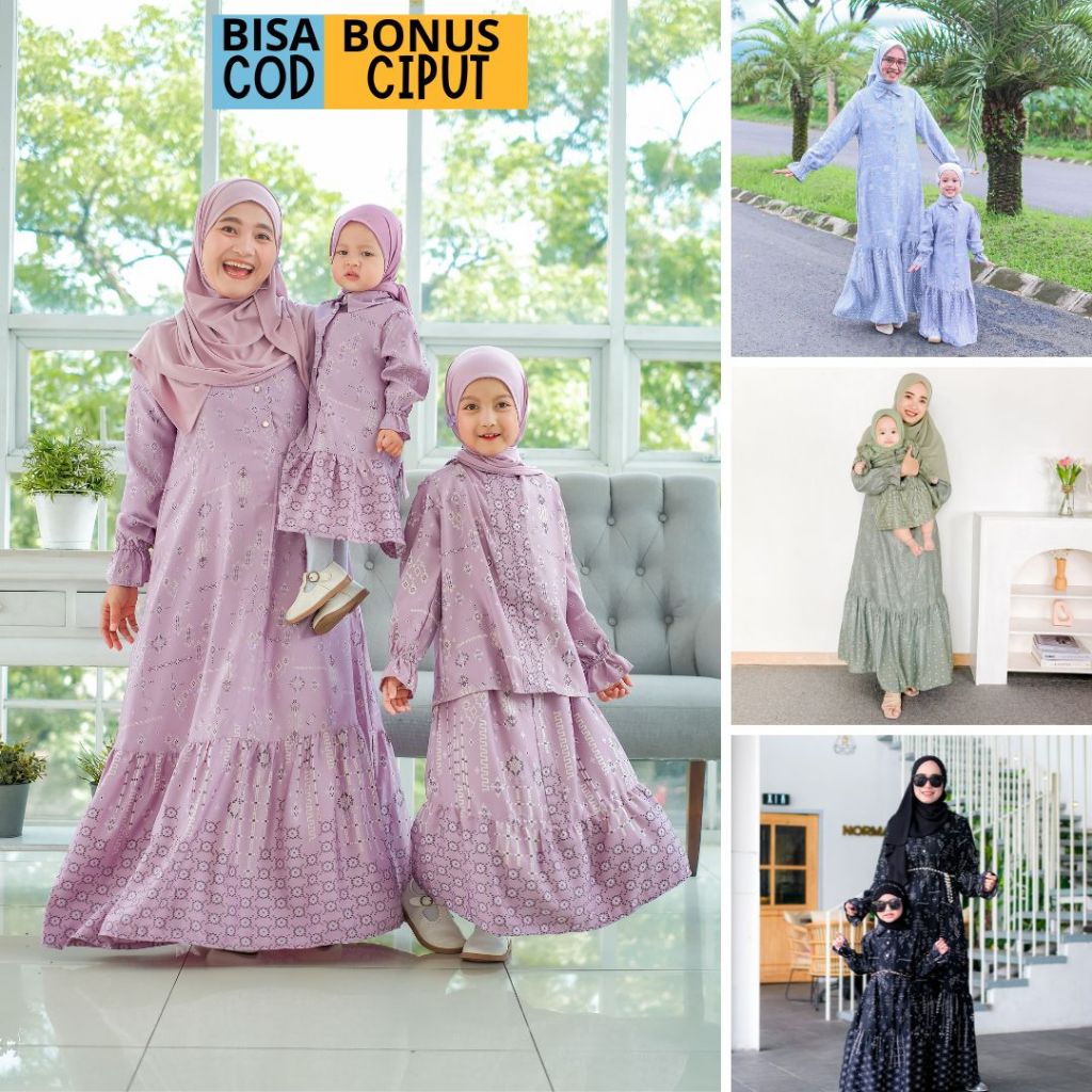 Gamis couple ibu anak perempuan terbaru Zalira kids - Gamis Busui - Baju couple pasangan Zaheera
