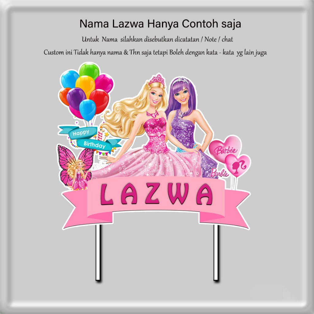 Topper cake Custom Karakter Pororo mixue barbie spiderman Hello kitty Kuda poni Boboi Minnie mouse