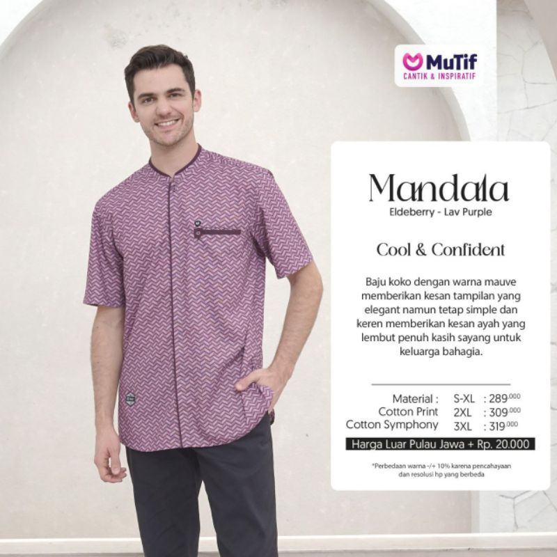 BAJU KOKO MUSLIM ATASAN PRIA PREMIUM MURAH MANDALA BY MUTIF