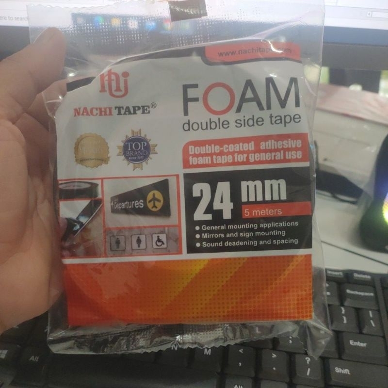 double tape busa merk nachi 24 mm / 1 inchi ,,5 meter,Foam Double Tape