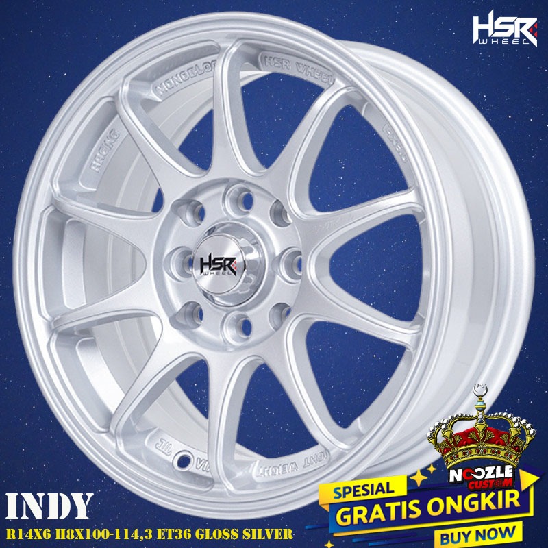 Velg Mobil Ring 14 Type HSR INDY Pelek Racing Sigra Avanza R14 Baut 4