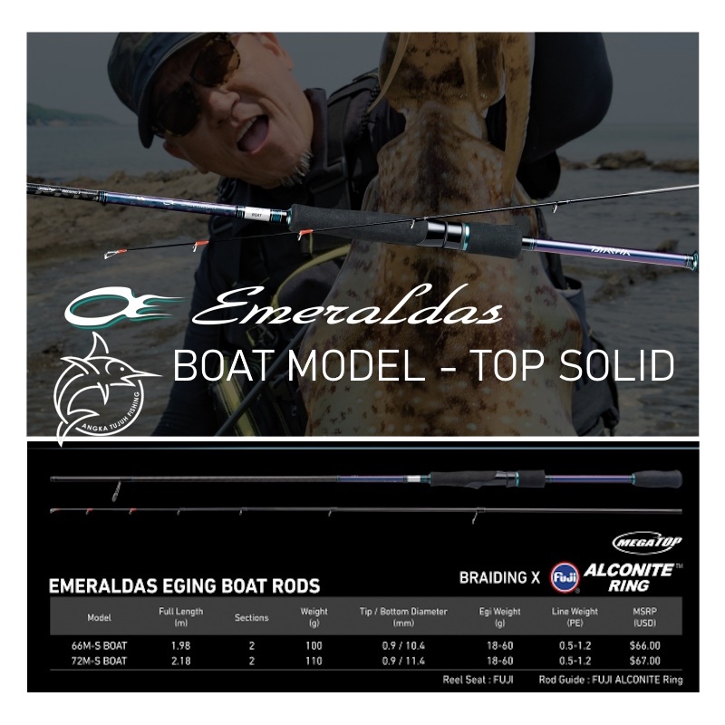Daiwa Emeraldas Boat Model Solid Eging Squid Rod Joran Cumi Sotong