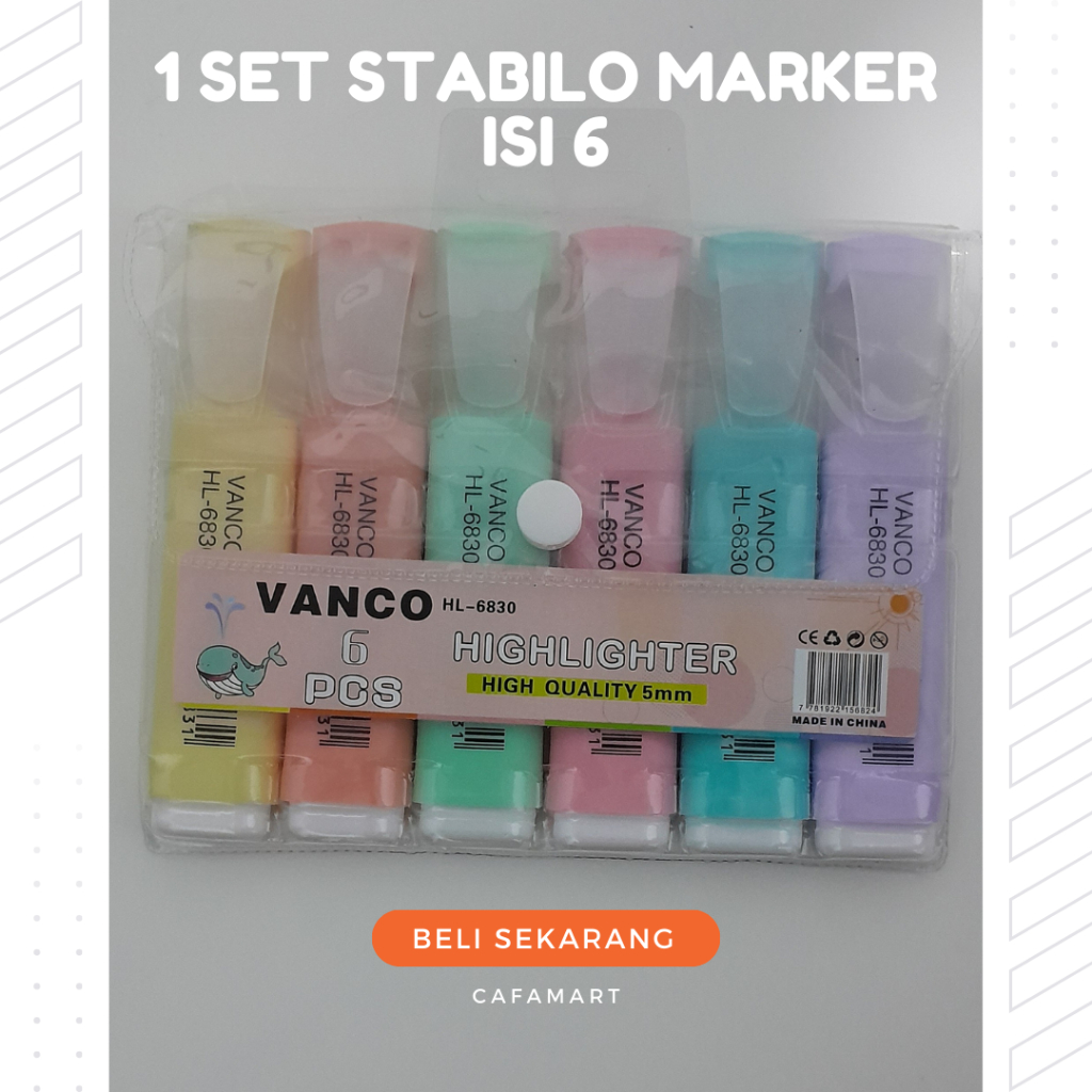 

1 Set Stabilo Highlighter Warna Warni Isi 6